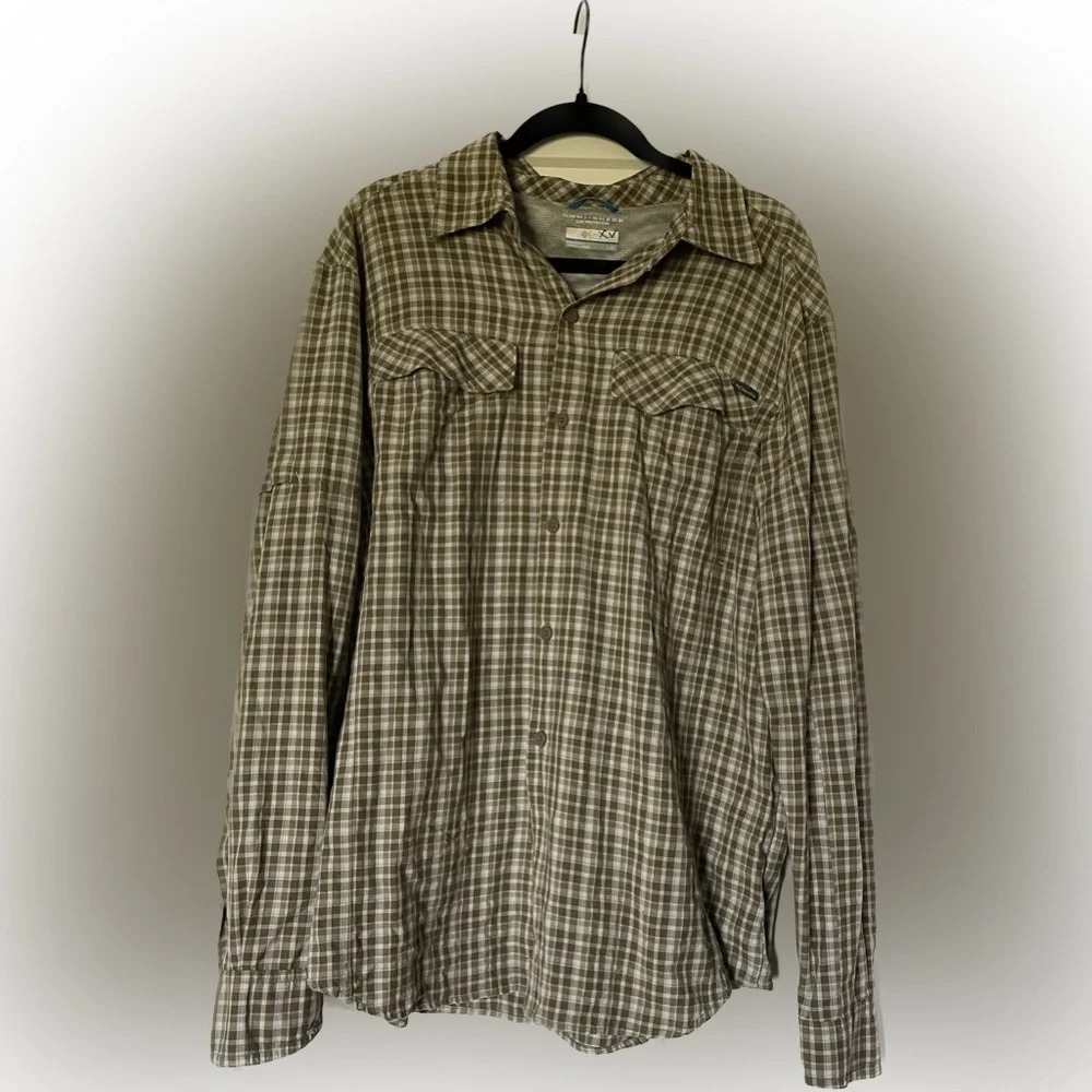 Columbia Omni Shield long sleeve button outdoor tee